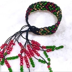 Beautiful beaded bracelet wth beaded tassels
